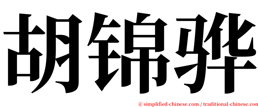胡锦骅 serif font