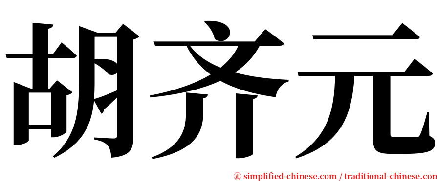 胡齐元 serif font