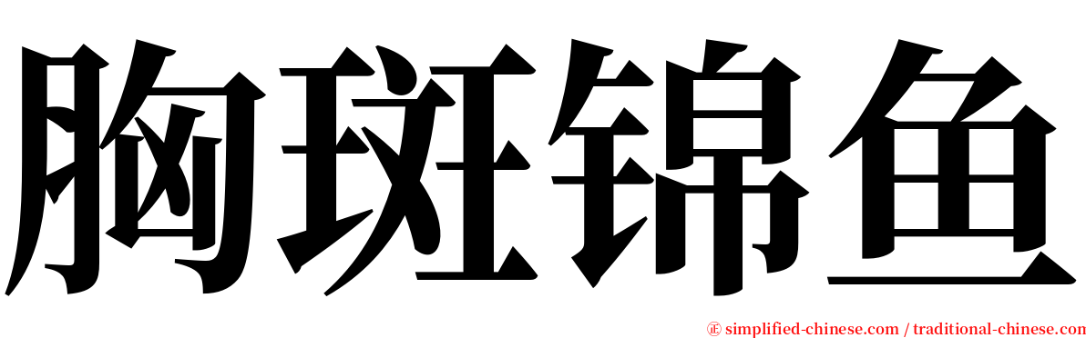 胸斑锦鱼 serif font