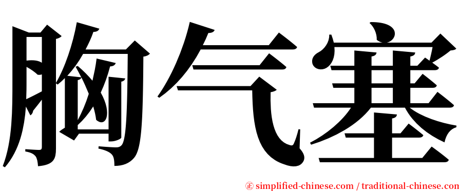 胸气塞 serif font
