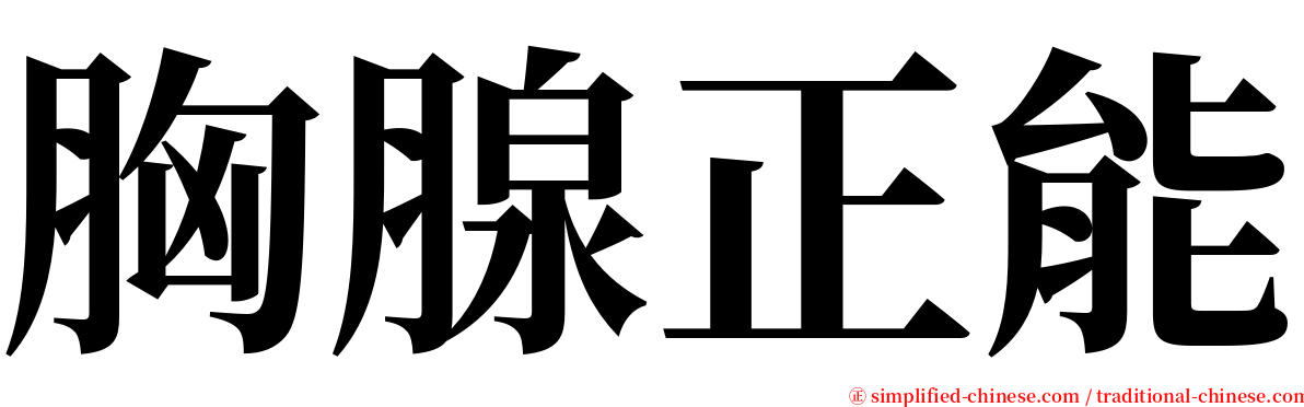 胸腺正能 serif font