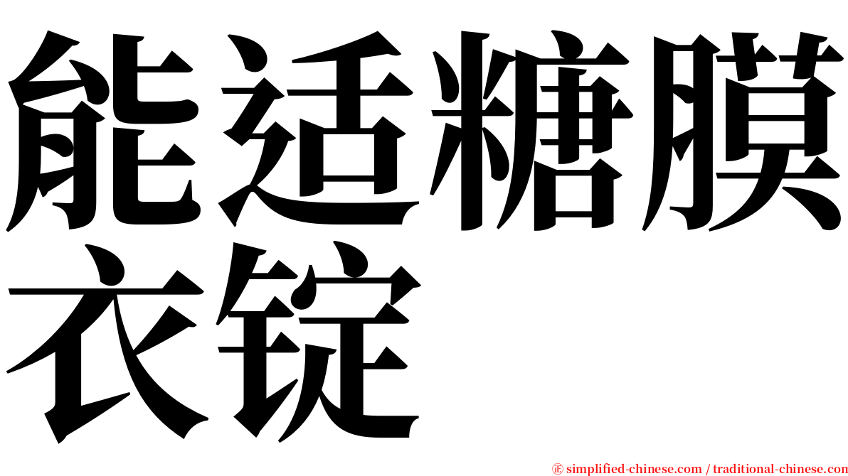 能适糖膜衣锭 serif font