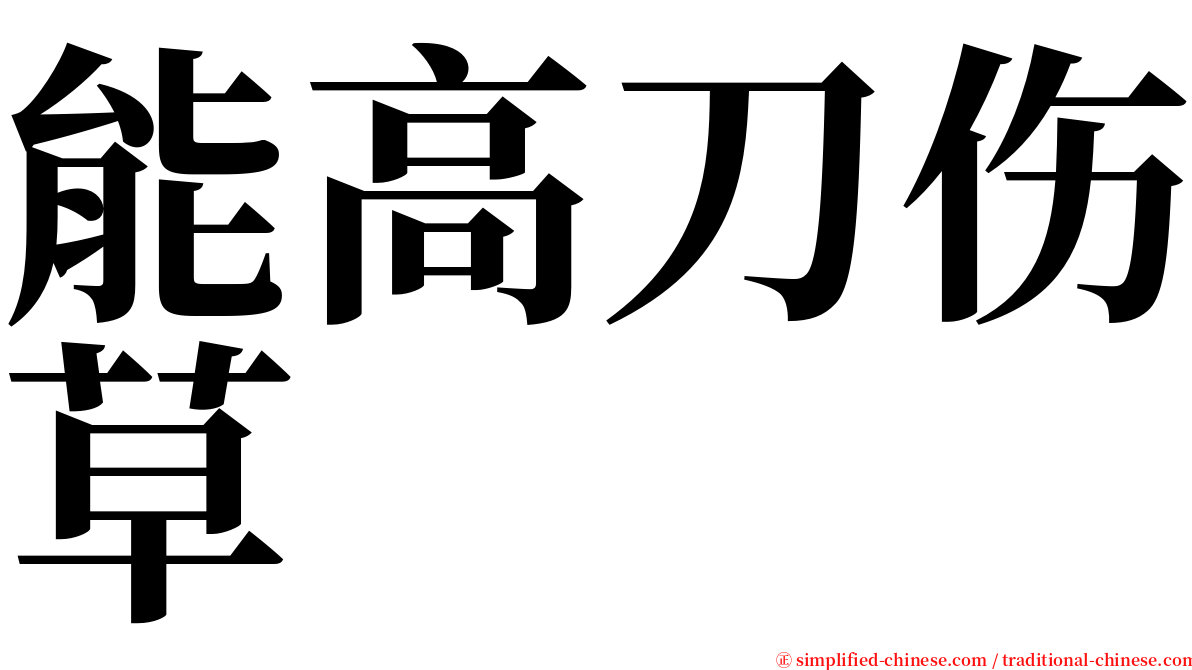 能高刀伤草 serif font