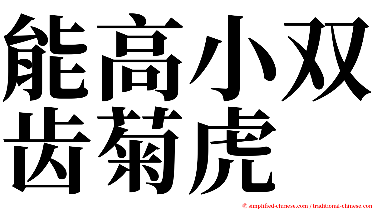 能高小双齿菊虎 serif font
