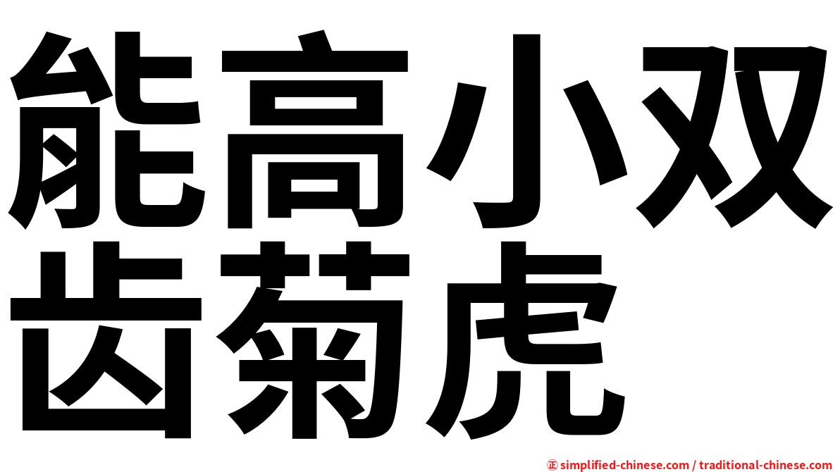 能高小双齿菊虎