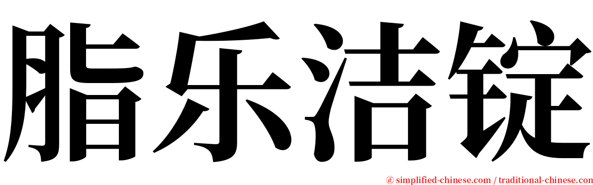 脂乐洁锭 serif font
