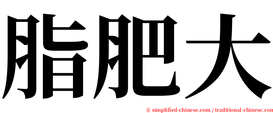 脂肥大 serif font