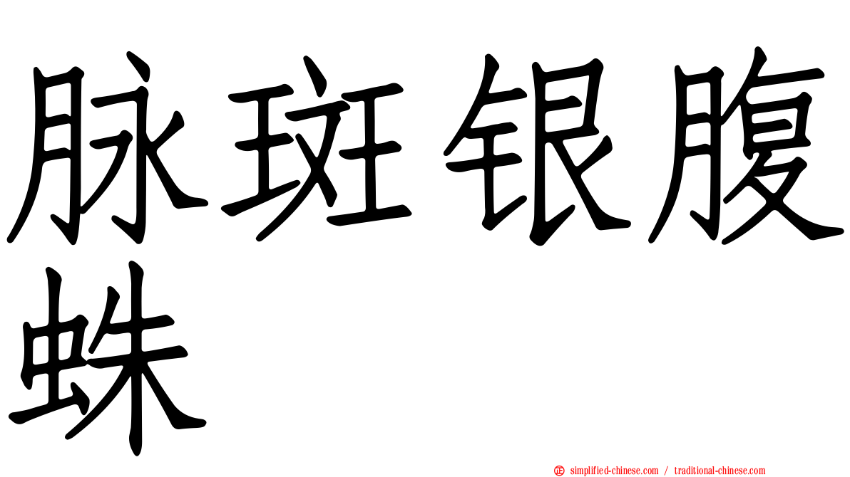 脉斑银腹蛛