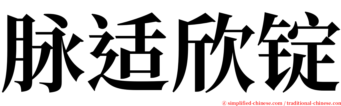 脉适欣锭 serif font