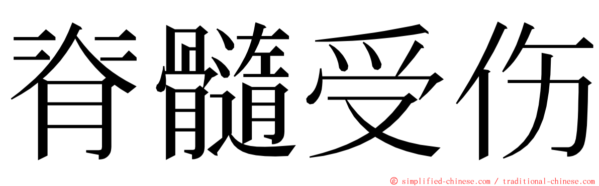 脊髓受伤 ming font