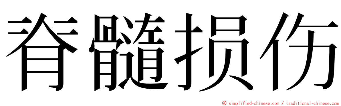 脊髓损伤 ming font