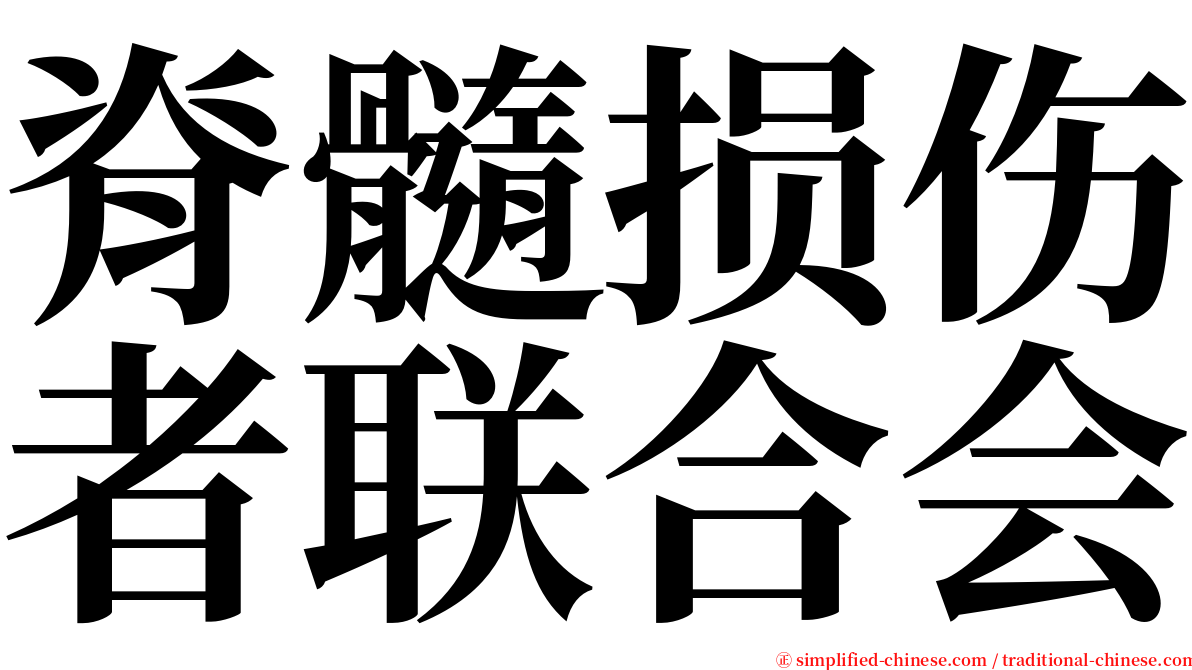 脊髓损伤者联合会 serif font