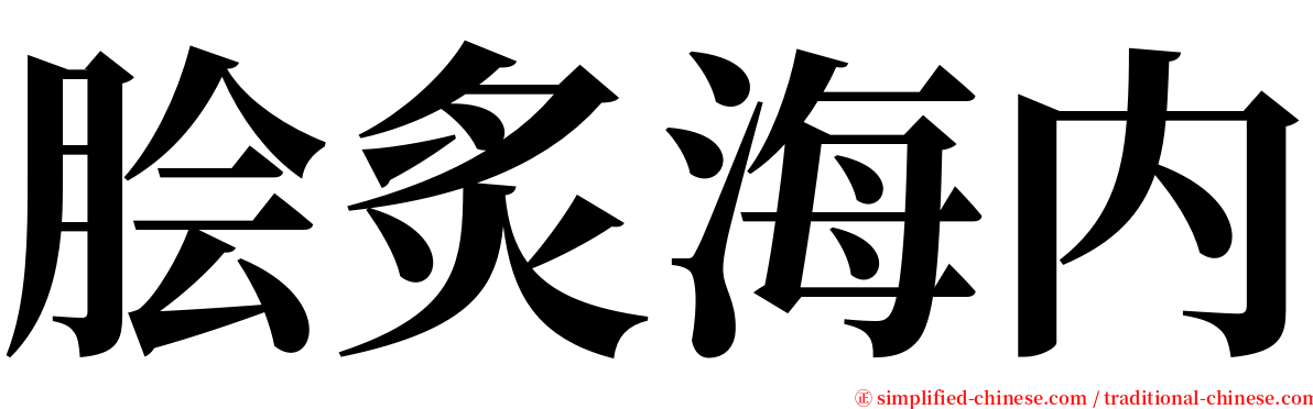 脍炙海内 serif font