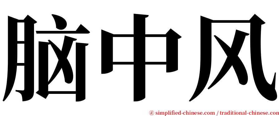 脑中风 serif font