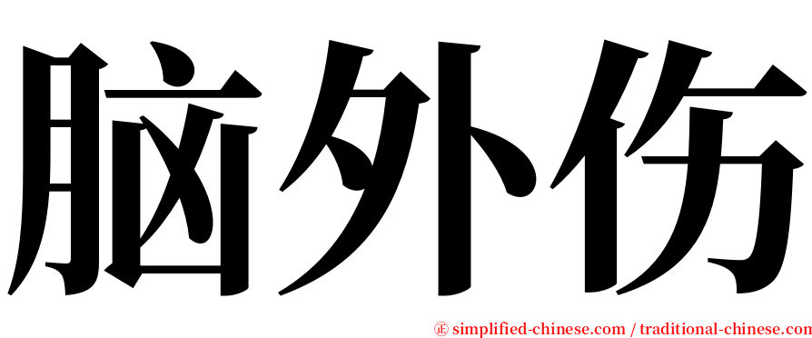 脑外伤 serif font