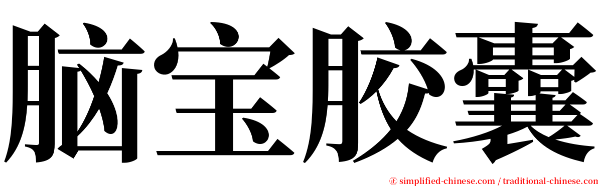 脑宝胶囊 serif font