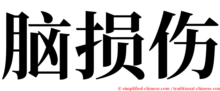 脑损伤 serif font