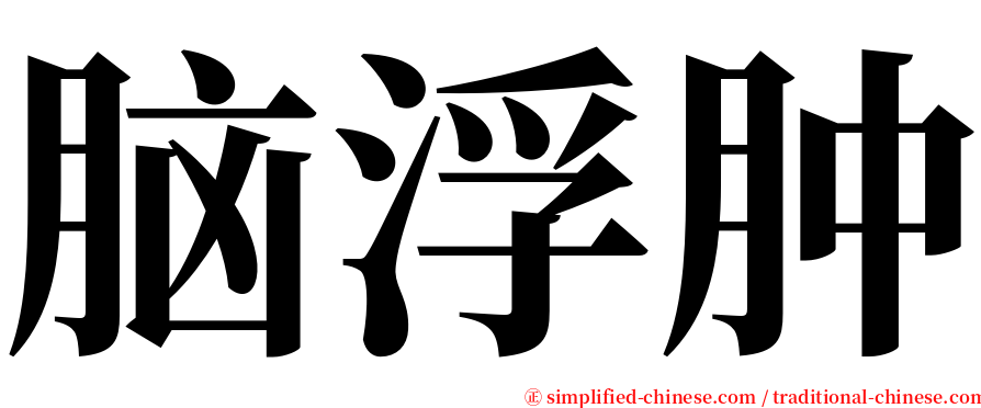 脑浮肿 serif font