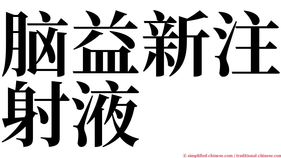 脑益新注射液 serif font
