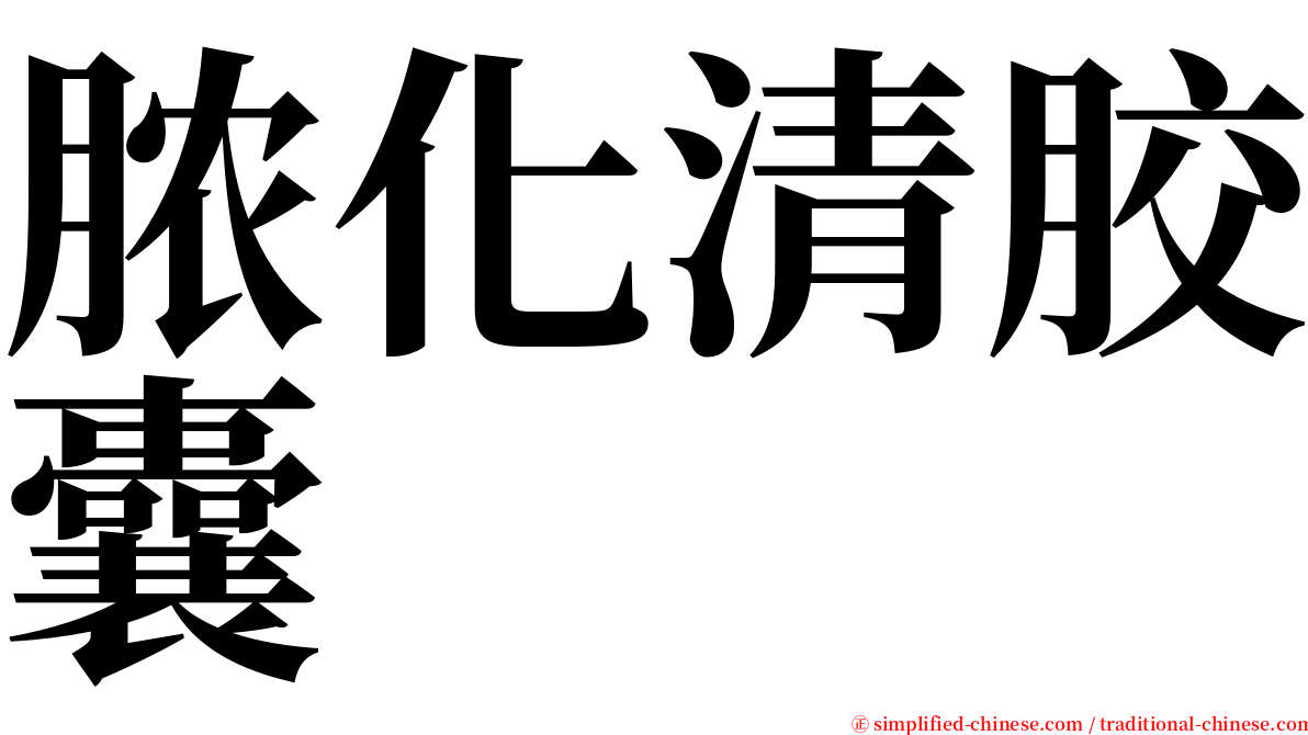 脓化清胶囊 serif font