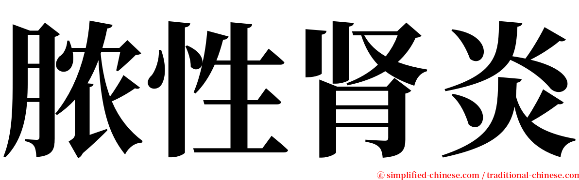 脓性肾炎 serif font