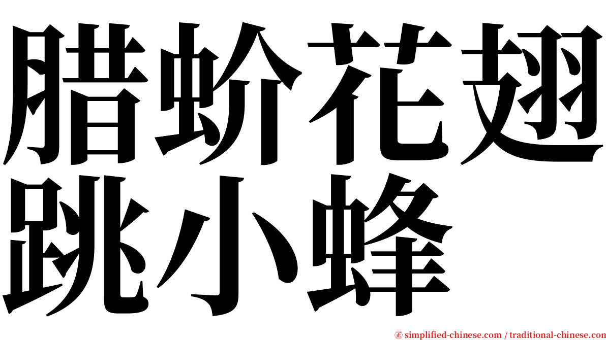 腊蚧花翅跳小蜂 serif font
