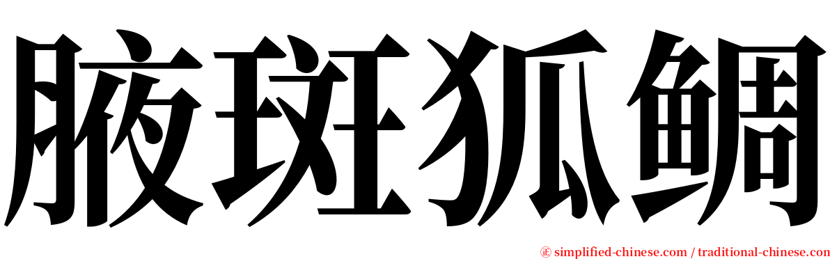 腋斑狐鲷 serif font