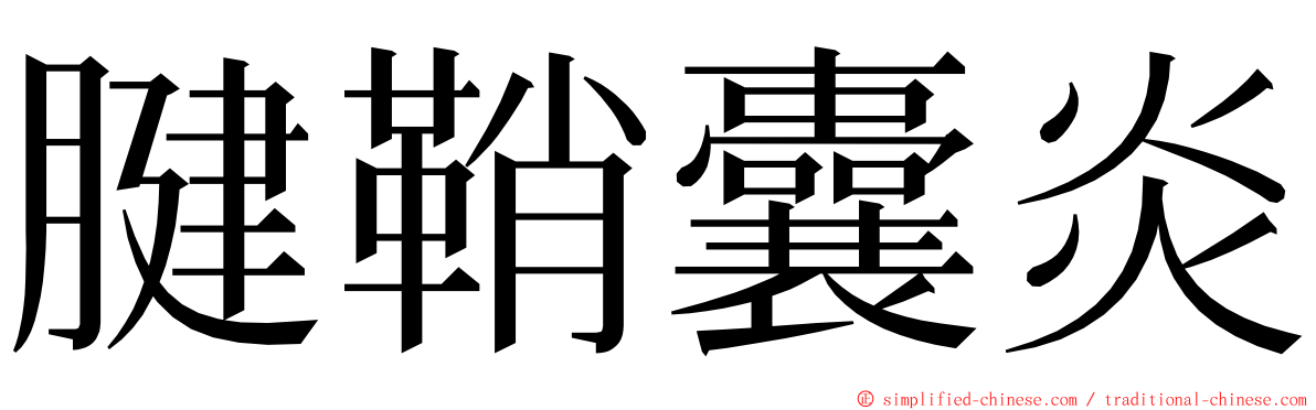 腱鞘囊炎 ming font