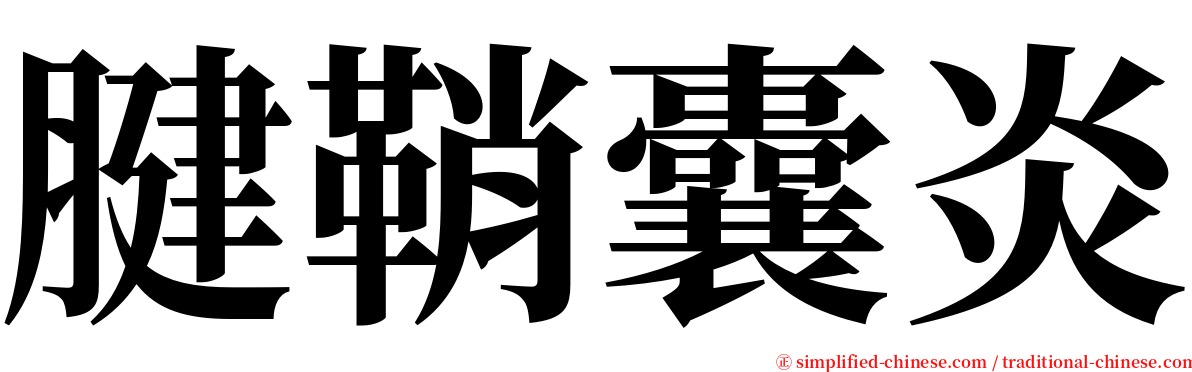 腱鞘囊炎 serif font