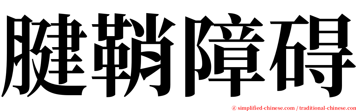 腱鞘障碍 serif font