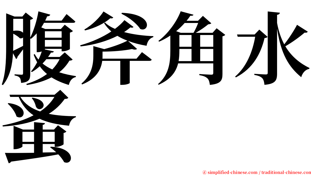 腹斧角水蚤 serif font