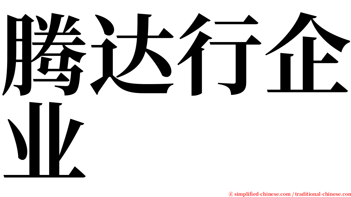 腾达行企业 serif font