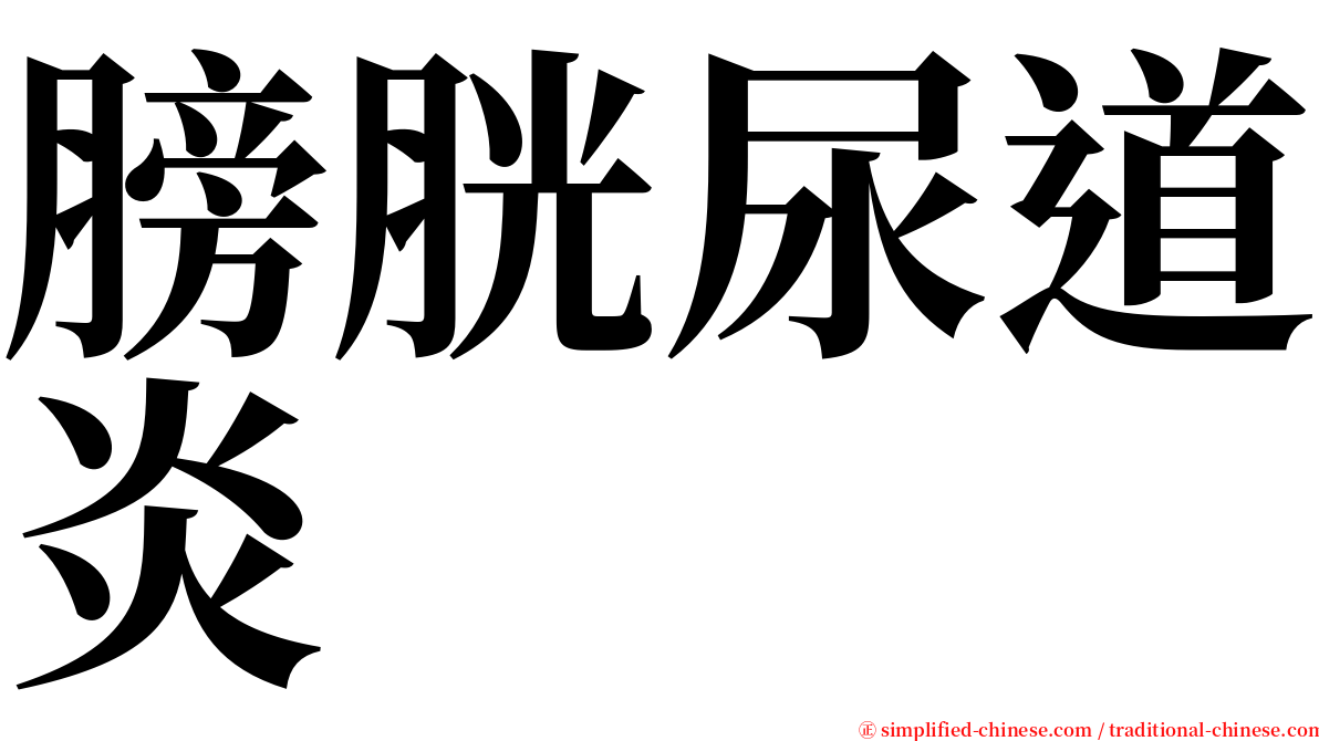 膀胱尿道炎 serif font