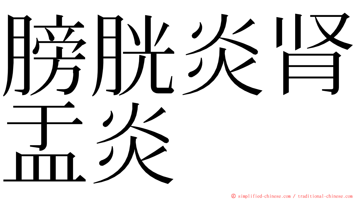 膀胱炎肾盂炎 ming font