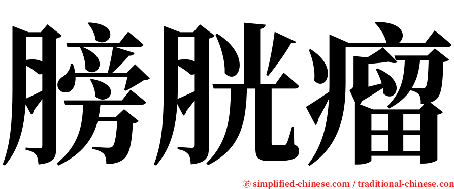 膀胱瘤 serif font