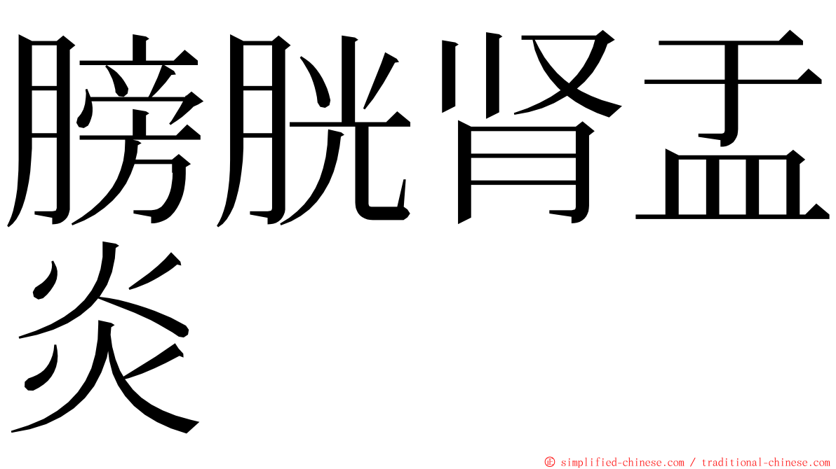 膀胱肾盂炎 ming font