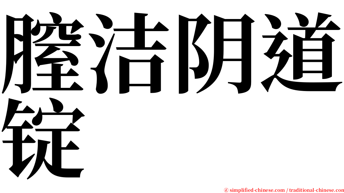 膣洁阴道锭 serif font