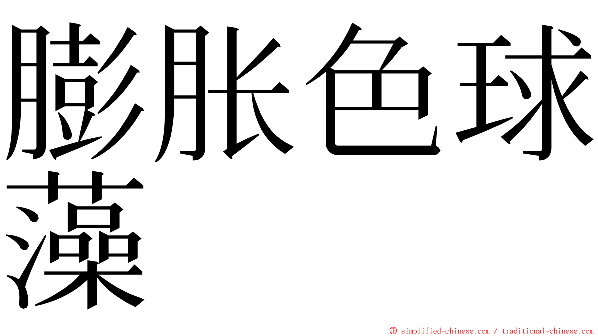 膨胀色球藻 ming font
