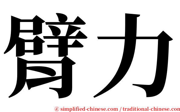 臂力 serif font