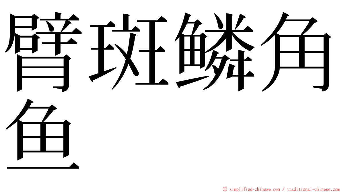 臂斑鳞角鱼 ming font
