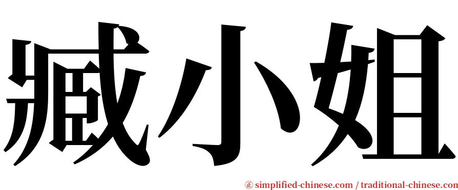 臧小姐 serif font