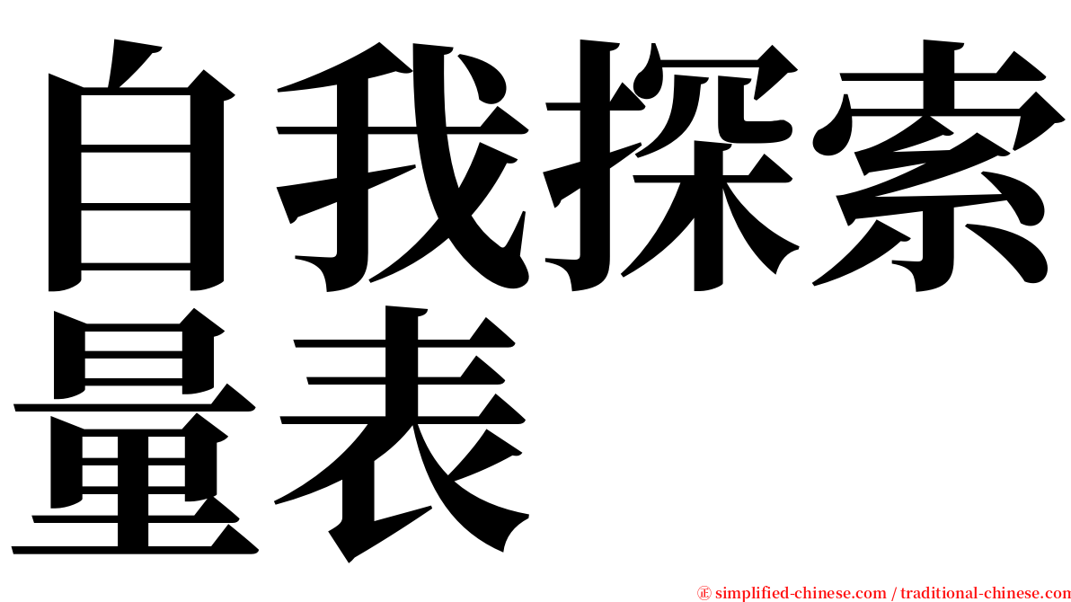自我探索量表 serif font