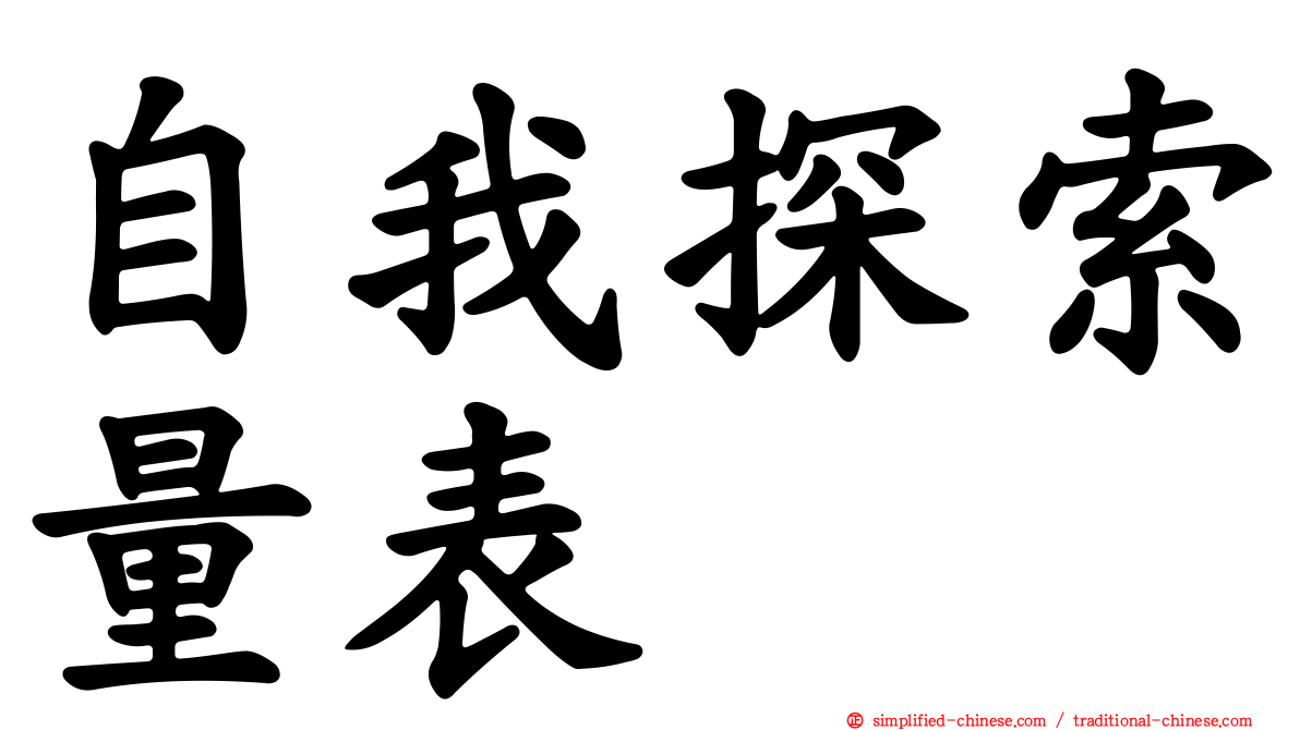 自我探索量表