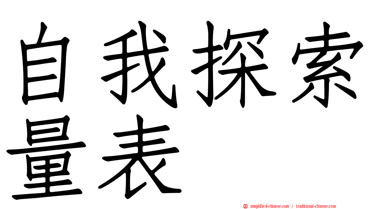 自我探索量表