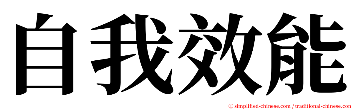 自我效能 serif font