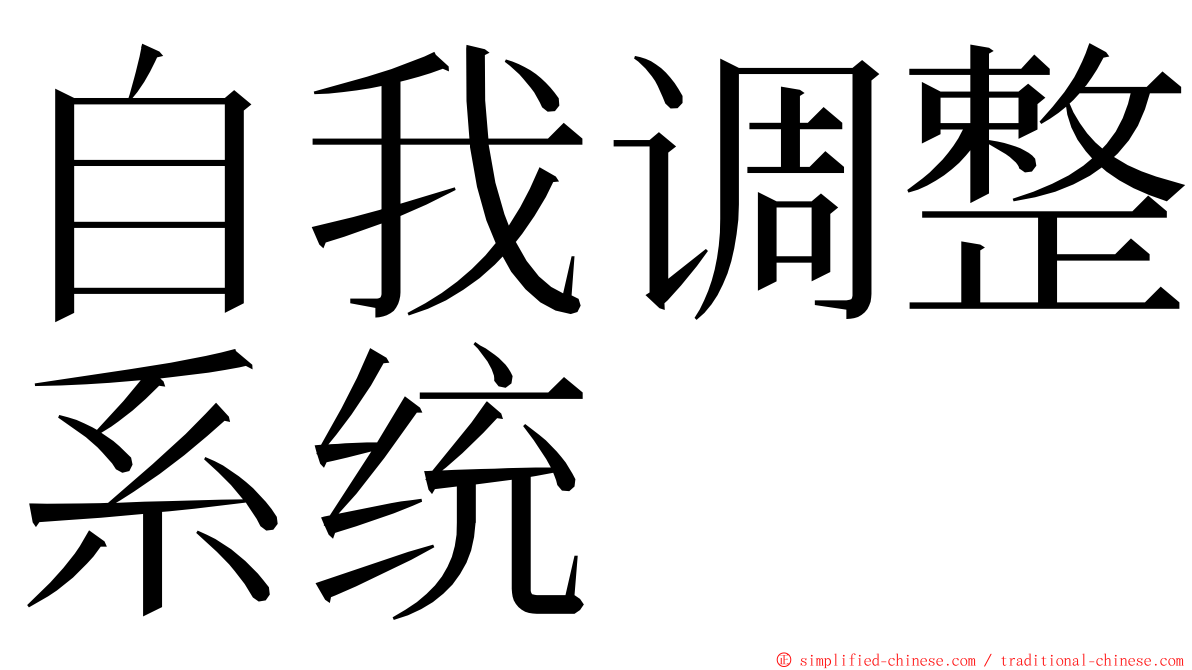 自我调整系统 ming font