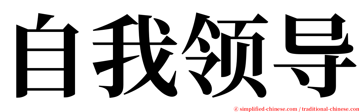 自我领导 serif font