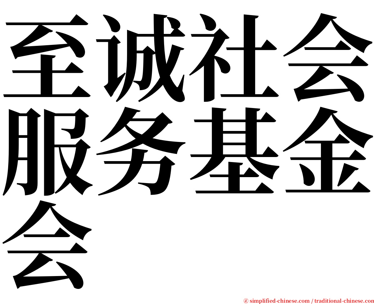 至诚社会服务基金会 serif font