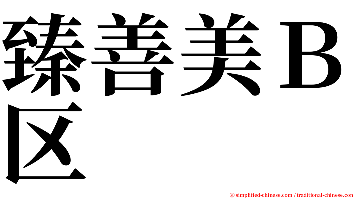 臻善美Ｂ区 serif font