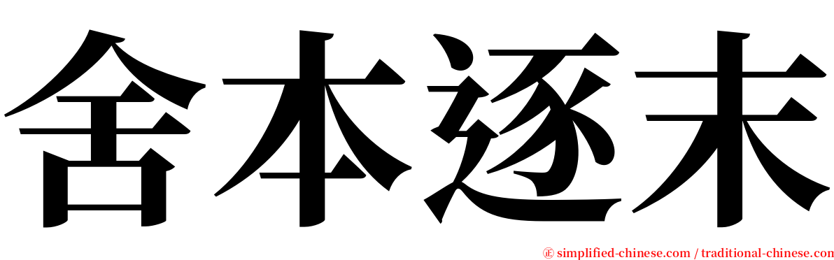 舍本逐末 serif font